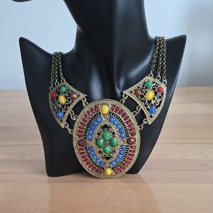 Elegant Multicolor Necklace with Gold Accents